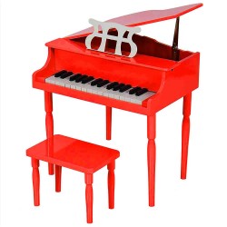 Çocuk için Ahşap Piyano BP30RD nota sehpası ve tabure Hediyeli