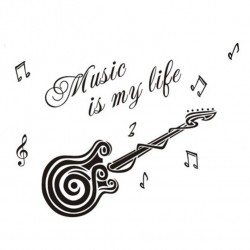 Hediyelik Duvar Sticker Music Is My Life WS-MML