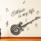 Hediyelik Duvar Sticker Music Is My Life WS-MML